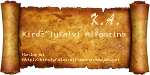 Királyfalvi Alfonzina névjegykártya